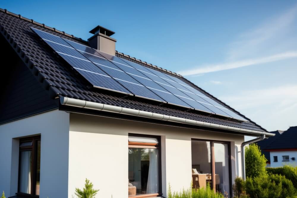 Photovoltaik-Anlage auf Einfamilienhaus